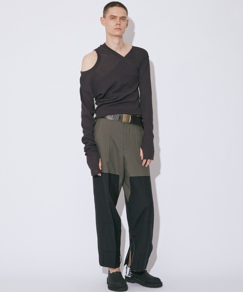 beautiful people(ビューティフルピープル)の「double-end light wool tropical pants(その他パンツ・レディース・カーキ/ブラック・38)」の15枚目の写真