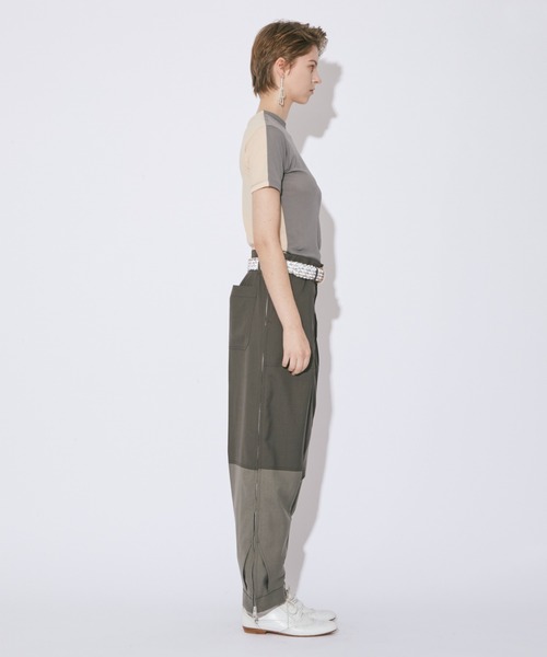 beautiful people(ビューティフルピープル)の「double-end light wool tropical pants(その他パンツ・レディース・カーキ/ブラック・38)」の5枚目の写真