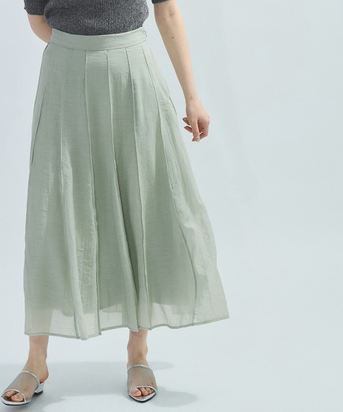ketty（ケティ）の「シアーパネルフレアスカート≪手洗い可能≫（スカート・レディース・チャコールグレー/グリーン・M）」の12枚目の写真