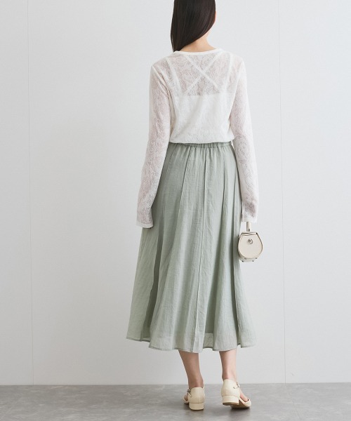 ketty（ケティ）の「シアーパネルフレアスカート≪手洗い可能≫（スカート・レディース・チャコールグレー/グリーン・M）」の7枚目の写真