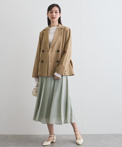 ketty（ケティ）の「シアーパネルフレアスカート≪手洗い可能≫（スカート・レディース・チャコールグレー/グリーン・M）」の6枚目の写真