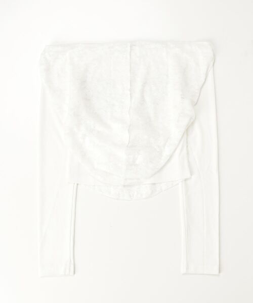 AO2(アオズ)の「Off ShoulderLace Hoodie Tops/フード付きレースオフショルトップス(Tシャツ/カットソー・レディース・ホワイト・FREE)」の7枚目の写真