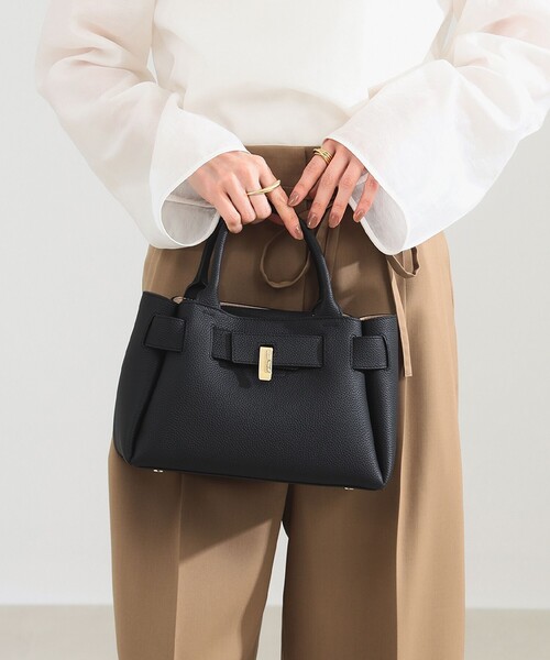 Demi-Luxe BEAMS（デミルクス ビームス）の「【WEB限定】PUNTI. / MIRROR ハンドバッグ（ハンドバッグ・レディース・ブラウン系その他5/ブラック・ONE SIZE）」の2枚目の写真