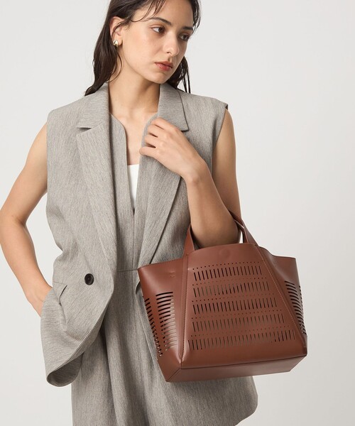 【green label relaxing】レザー トートバッグ ブラウン SC GLR ファンクショナル レザー トートバッグ V2