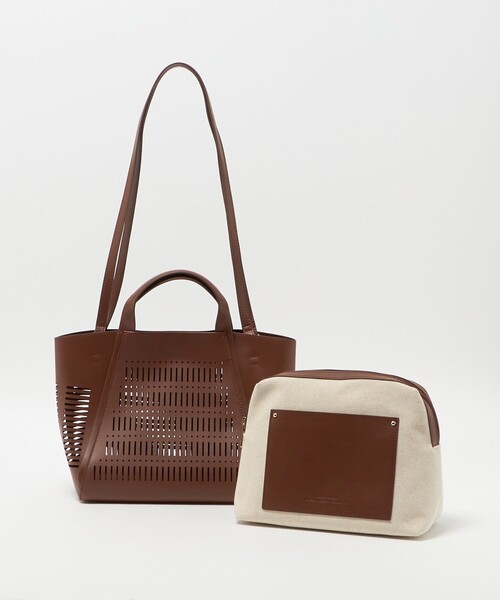 極美品　GREEN LABEL RELAXING ダークブラウン　トートバッグ セール】2WAY パンチング トートバッグ（トートバッグ）｜green