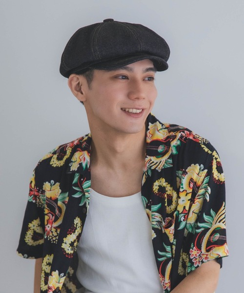 polcadot（ポルカドット）の「デニムステッチキャスケット（キャスケット・メンズ・ネイビー/ストライプ/ブラック・M/XL）」の2枚目の写真