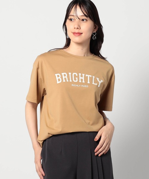 Grand PARK（グランドパーク）の「接触冷感 フロッキーロゴ Ｔシャツ（Tシャツ/カットソー・レディース・ホワイト/グレー/ブラック/ベージュ・FREE）」の4枚目の写真