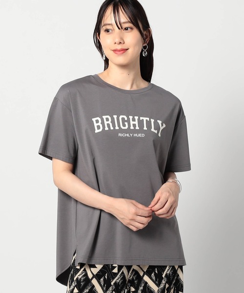 Grand PARK（グランドパーク）の「接触冷感 フロッキーロゴ Ｔシャツ（Tシャツ/カットソー・レディース・ホワイト/グレー/ブラック/ベージュ・FREE）」の3枚目の写真