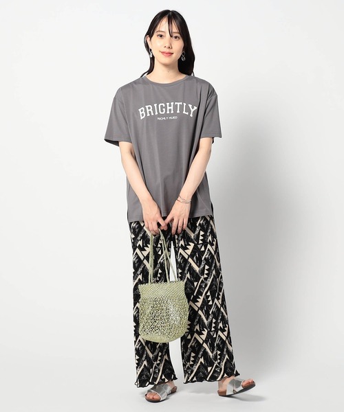 Grand PARK（グランドパーク）の「接触冷感 フロッキーロゴ Ｔシャツ（Tシャツ/カットソー・レディース・ホワイト/グレー/ブラック/ベージュ・FREE）」の19枚目の写真