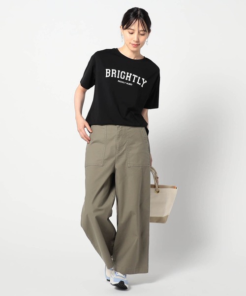 Grand PARK（グランドパーク）の「接触冷感 フロッキーロゴ Ｔシャツ（Tシャツ/カットソー・レディース・ホワイト/グレー/ブラック/ベージュ・FREE）」の18枚目の写真