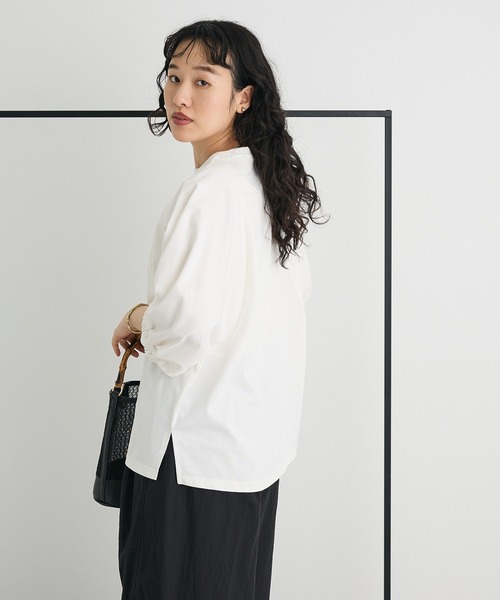 CRAFT STANDARD BOUTIQUE（クラフトスタンダードブティック）の「接触冷感/UVカット スクエアボリュームスリーブプルオーバー（Tシャツ/カットソー・レディース・ブラウン/ホワイト/ブラック・FREE）」の5枚目の写真