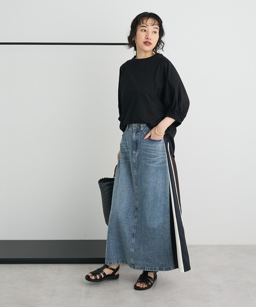 CRAFT STANDARD BOUTIQUE（クラフトスタンダードブティック）の「接触冷感/UVカット スクエアボリュームスリーブプルオーバー（Tシャツ/カットソー・レディース・ブラウン/ホワイト/ブラック・FREE）」の12枚目の写真