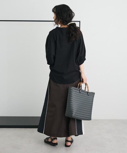 CRAFT STANDARD BOUTIQUE（クラフトスタンダードブティック）の「接触冷感/UVカット スクエアボリュームスリーブプルオーバー（Tシャツ/カットソー・レディース・ブラウン/ホワイト/ブラック・FREE）」の14枚目の写真