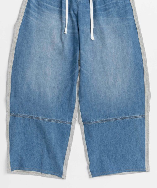 Cut Docking Curve Denim Pants/カットドッキングカーブデニム