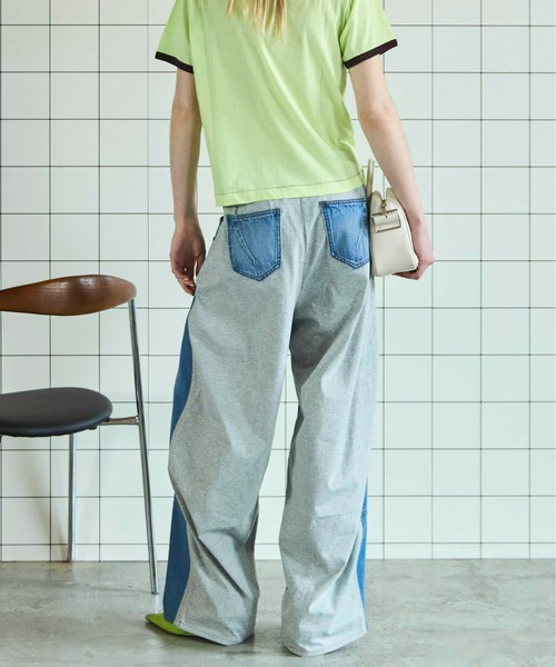 MAISON SPECIAL(メゾンスペシャル)の「Cut Docking Curve Denim Pants/カットドッキングカーブデニム(デニムパンツ・レディース・ブラック/ブルー・36/38)」の8枚目の写真