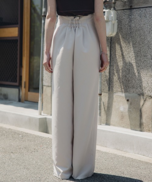 slattgir（スラットジール）の「高身長　リボン付ハイウエストタックワイドパンツ（トールサイズ）Essenave（その他パンツ・レディース・モカ/アイボリー・T3L/TLL/TM/TL）」の22枚目の写真