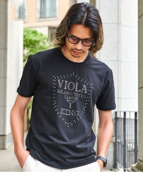 VIOLA（ヴィオラ）の「『VIOLA rumore/ヴィオラ ルモーレ』裏使いクルー半袖Tシャツ（Tシャツ/カットソー・メンズ・ブラック/オレンジ/ホワイト・XL/L/M）」の3枚目の写真