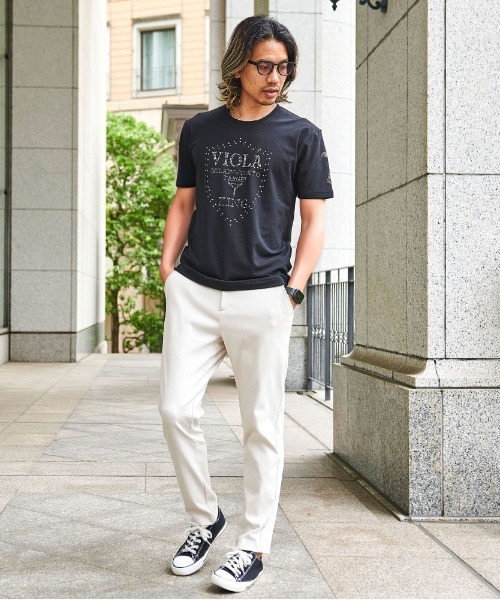 VIOLA（ヴィオラ）の「『VIOLA rumore/ヴィオラ ルモーレ』裏使いクルー半袖Tシャツ（Tシャツ/カットソー・メンズ・ブラック/オレンジ/ホワイト・XL/L/M）」の9枚目の写真