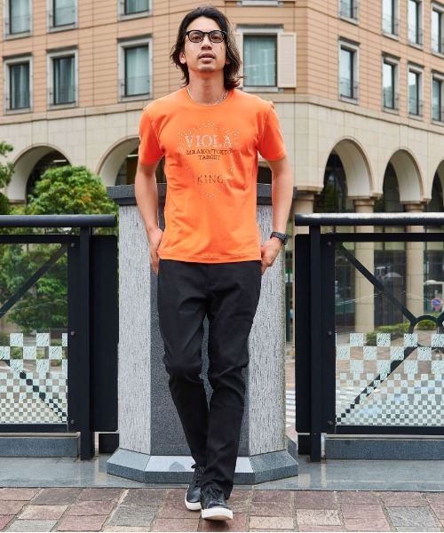 VIOLA（ヴィオラ）の「『VIOLA rumore/ヴィオラ ルモーレ』裏使いクルー半袖Tシャツ（Tシャツ/カットソー・メンズ・ブラック/オレンジ/ホワイト・XL/L/M）」の12枚目の写真
