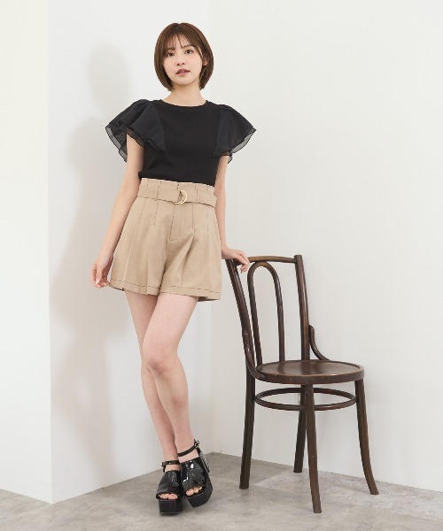 REDYAZEL（レディアゼル）の「シアーフレアスリーブリブカットソー（Tシャツ/カットソー・レディース・ホワイト/ボルドー/イエロー/ブラック・FREE）」の11枚目の写真