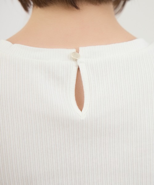 REDYAZEL（レディアゼル）の「シアーフレアスリーブリブカットソー（Tシャツ/カットソー・レディース・ホワイト/ボルドー/イエロー/ブラック・FREE）」の22枚目の写真