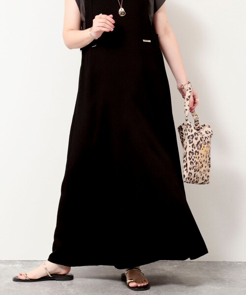 MICO COULIER(ミコクリエ)の「シャーリングストラップキャミワンピース(ワンピース・レディース・オリーブ/ブラック・38)」の11枚目の写真