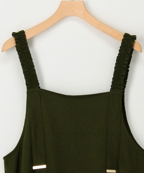 MICO COULIER(ミコクリエ)の「シャーリングストラップキャミワンピース(ワンピース・レディース・オリーブ/ブラック・38)」の18枚目の写真
