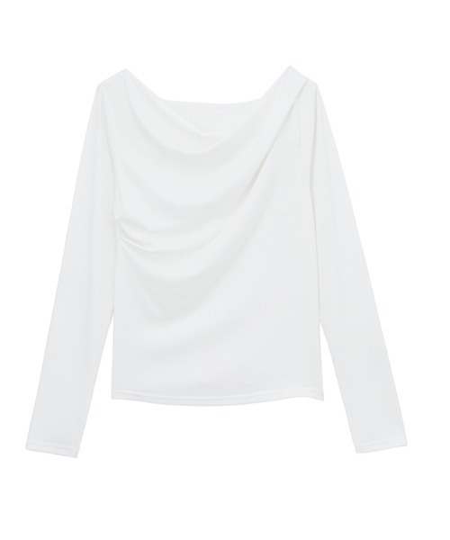 RANAN（ラナン）の「［26SS新色追加］2WAYドレープオフショルリブロンT（Tシャツ/カットソー・レディース・ブラック/その他/チャコールグレー/ホワイト/レッド/アイボリー/ライトピンク・M/L/LL）」の14枚目の写真