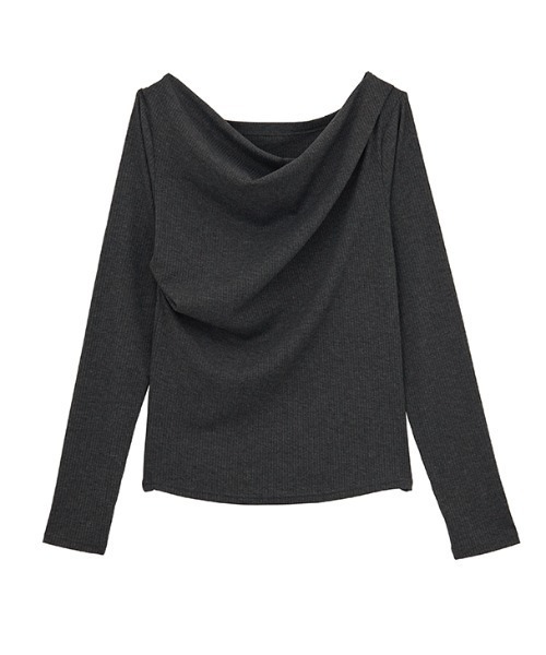 RANAN（ラナン）の「［26SS新色追加］2WAYドレープオフショルリブロンT（Tシャツ/カットソー・レディース・ブラック/その他/チャコールグレー/ホワイト/レッド/アイボリー/ライトピンク・M/L/LL）」の16枚目の写真