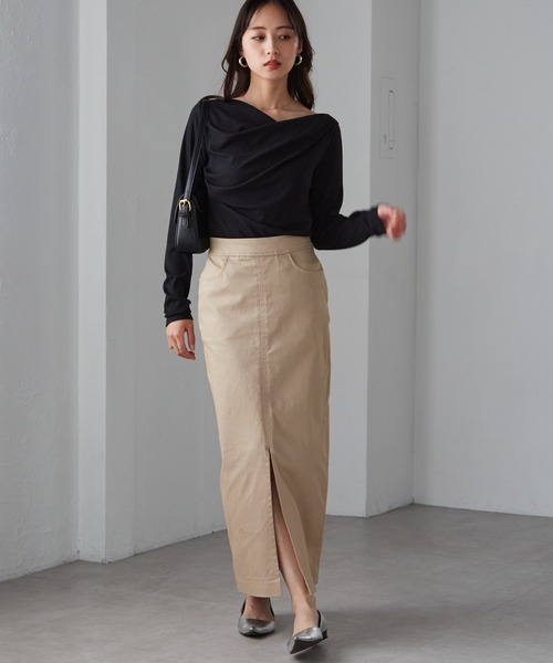 RANAN（ラナン）の「［26SS新色追加］2WAYドレープオフショルリブロンT（Tシャツ/カットソー・レディース・ブラック/その他/チャコールグレー/ホワイト/レッド/アイボリー/ライトピンク・M/L/LL）」の11枚目の写真