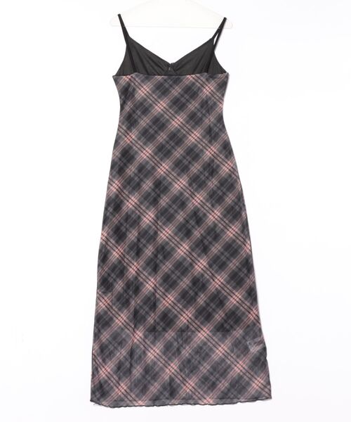 【夏の最終価格‼️】Christian Lacroixキャミソールワンピース セール】タータンチェック 肩リボン ロング キャミソール