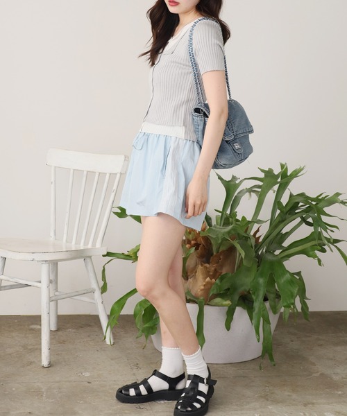 ROOPTOKYO(ループトウキョウ)の「ニット レイヤードリブトップス 秋物 秋服 2026年秋冬(Tシャツ/カットソー・レディース・グレー/ホワイト/ブラック/ブルー・FREE)」の16枚目の写真