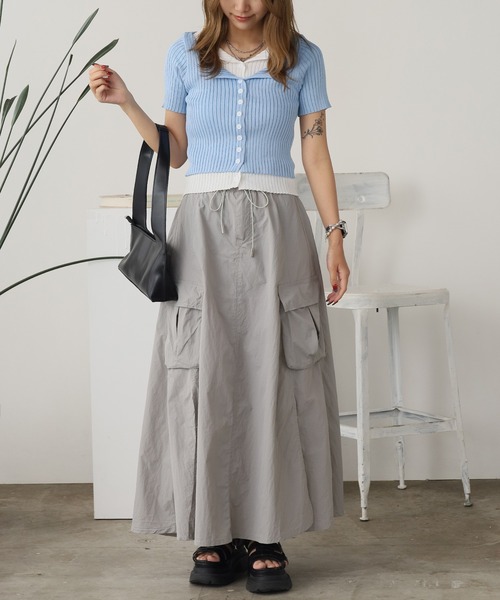 ROOPTOKYO(ループトウキョウ)の「ニット レイヤードリブトップス 秋物 秋服 2026年秋冬(Tシャツ/カットソー・レディース・グレー/ホワイト/ブラック/ブルー・FREE)」の21枚目の写真