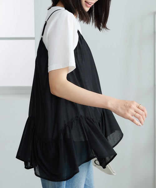 BELLUNA PLUS(ベルーナ)の「変形ギャザーデザインキャミアンサンブル(アンサンブル・レディース・ブラック/ベージュ・MEDIUM/LARGE/X-LARGE)」の7枚目の写真