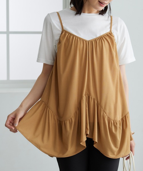 BELLUNA PLUS(ベルーナ)の「変形ギャザーデザインキャミアンサンブル(アンサンブル・レディース・ブラック/ベージュ・MEDIUM/LARGE/X-LARGE)」の12枚目の写真