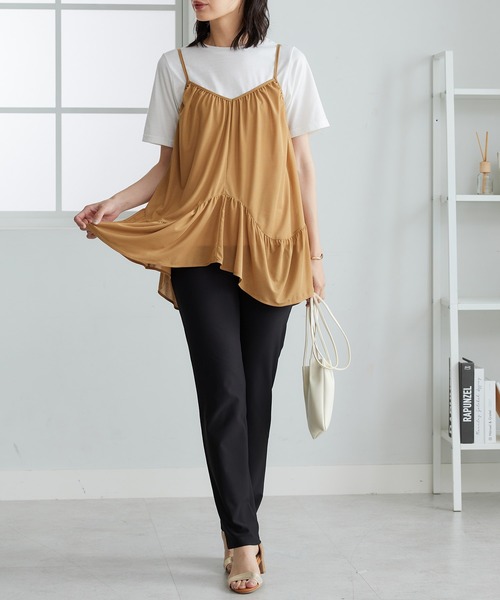 BELLUNA PLUS(ベルーナ)の「変形ギャザーデザインキャミアンサンブル(アンサンブル・レディース・ブラック/ベージュ・MEDIUM/LARGE/X-LARGE)」の15枚目の写真