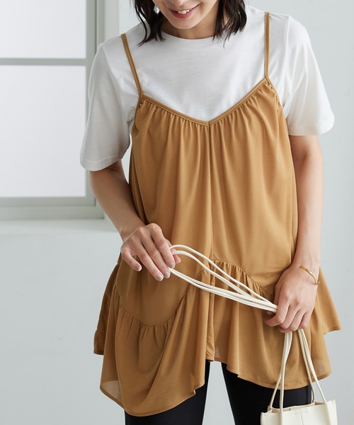 BELLUNA PLUS(ベルーナ)の「変形ギャザーデザインキャミアンサンブル(アンサンブル・レディース・ブラック/ベージュ・MEDIUM/LARGE/X-LARGE)」の13枚目の写真