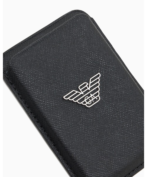 EMPORIO ARMANI（エンポリオアルマーニ）の「【エンポリオ アルマーニ】ASV マグネットカードホルダー 再生サフィアーノ（スマホグッズ・メンズ・インディゴブルー/ブラック/ダークグリーン・FREE）」の6枚目の写真