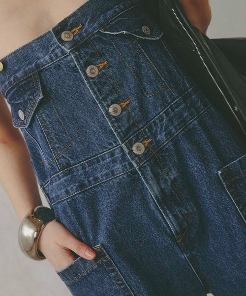 SOMETHING(サムシング)の「【GISELe 4月号掲載】atelier SOMETHING BUTTON UP SALOPETTE/アトリエサムシング3WAYデニムサロペット(サロペット/オーバーオール・レディース・ブルー/インディゴブルー・FREE)」の12枚目の写真