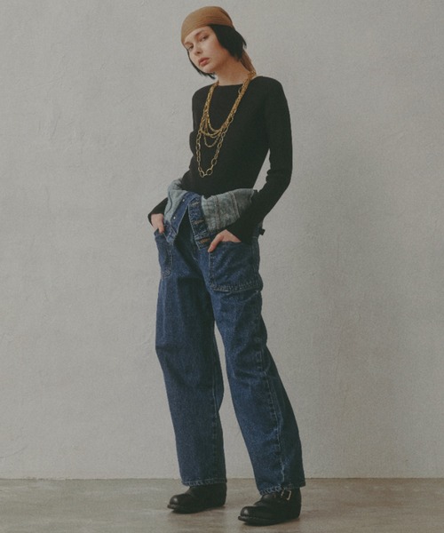 SOMETHING(サムシング)の「【GISELe 4月号掲載】atelier SOMETHING BUTTON UP SALOPETTE/アトリエサムシング3WAYデニムサロペット(サロペット/オーバーオール・レディース・ブルー/インディゴブルー・FREE)」の21枚目の写真