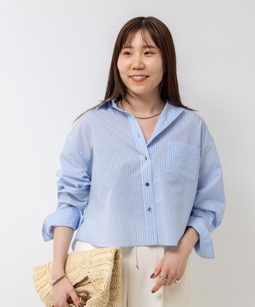 NOLLEY’S Sophi(ノーリーズソフィ)の「エアリーショートシャツ(シャツ/ブラウス・レディース・ホワイト/ベージュ系その他3/ブルー系その他3・38)」の15枚目の写真
