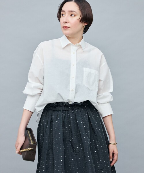 NOLLEY’S Sophi(ノーリーズソフィ)の「エアリーショートシャツ(シャツ/ブラウス・レディース・ホワイト/ベージュ系その他3/ブルー系その他3・38)」の21枚目の写真