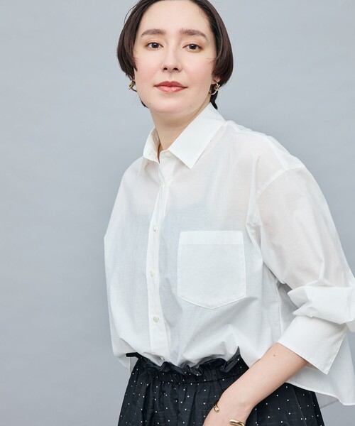 NOLLEY’S Sophi(ノーリーズソフィ)の「エアリーショートシャツ(シャツ/ブラウス・レディース・ホワイト/ベージュ系その他3/ブルー系その他3・38)」の22枚目の写真