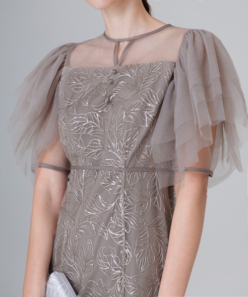 Leja(レジャ)の「【LEJA】チュールスリーブボタニカルマーメイドワンピースドレス美脚効果結婚式 パーティードレス 成人式 二次会 同窓会 お呼ばれ オケージョン 20代 30代(ドレス・レディース・グレー/グリーン・SMALL/MEDIUM)」の19枚目の写真