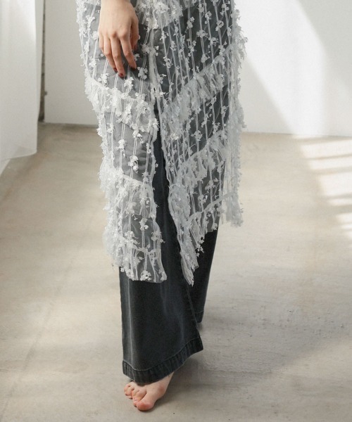 DONOBAN（ドノバン）の「レイヤードレーススカート（スカート・レディース・ホワイト・ONE）」の4枚目の写真