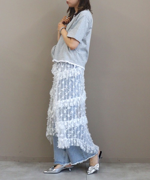 DONOBAN（ドノバン）の「レイヤードレーススカート（スカート・レディース・ホワイト・ONE）」の7枚目の写真