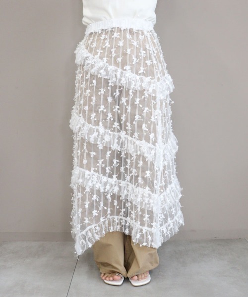 DONOBAN（ドノバン）の「レイヤードレーススカート（スカート・レディース・ホワイト・ONE）」の11枚目の写真