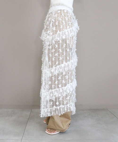 DONOBAN（ドノバン）の「レイヤードレーススカート（スカート・レディース・ホワイト・ONE）」の12枚目の写真