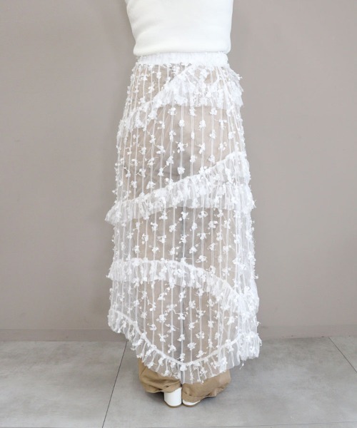 DONOBAN（ドノバン）の「レイヤードレーススカート（スカート・レディース・ホワイト・ONE）」の13枚目の写真