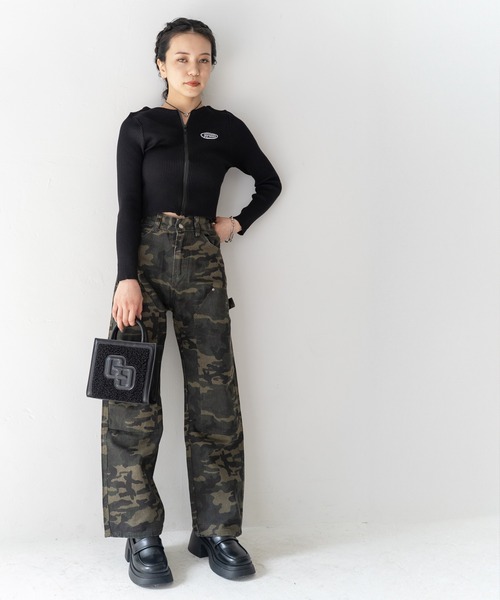 GYDA(ジェイダ)の「【WEB限定商品】GYDA (ジェイダ)2WAY チェーンショルダーミニスクエアバッグ ボア GY-B335(ショルダーバッグ・レディース・ブラック/カモフラージュ・FREE)」の5枚目の写真